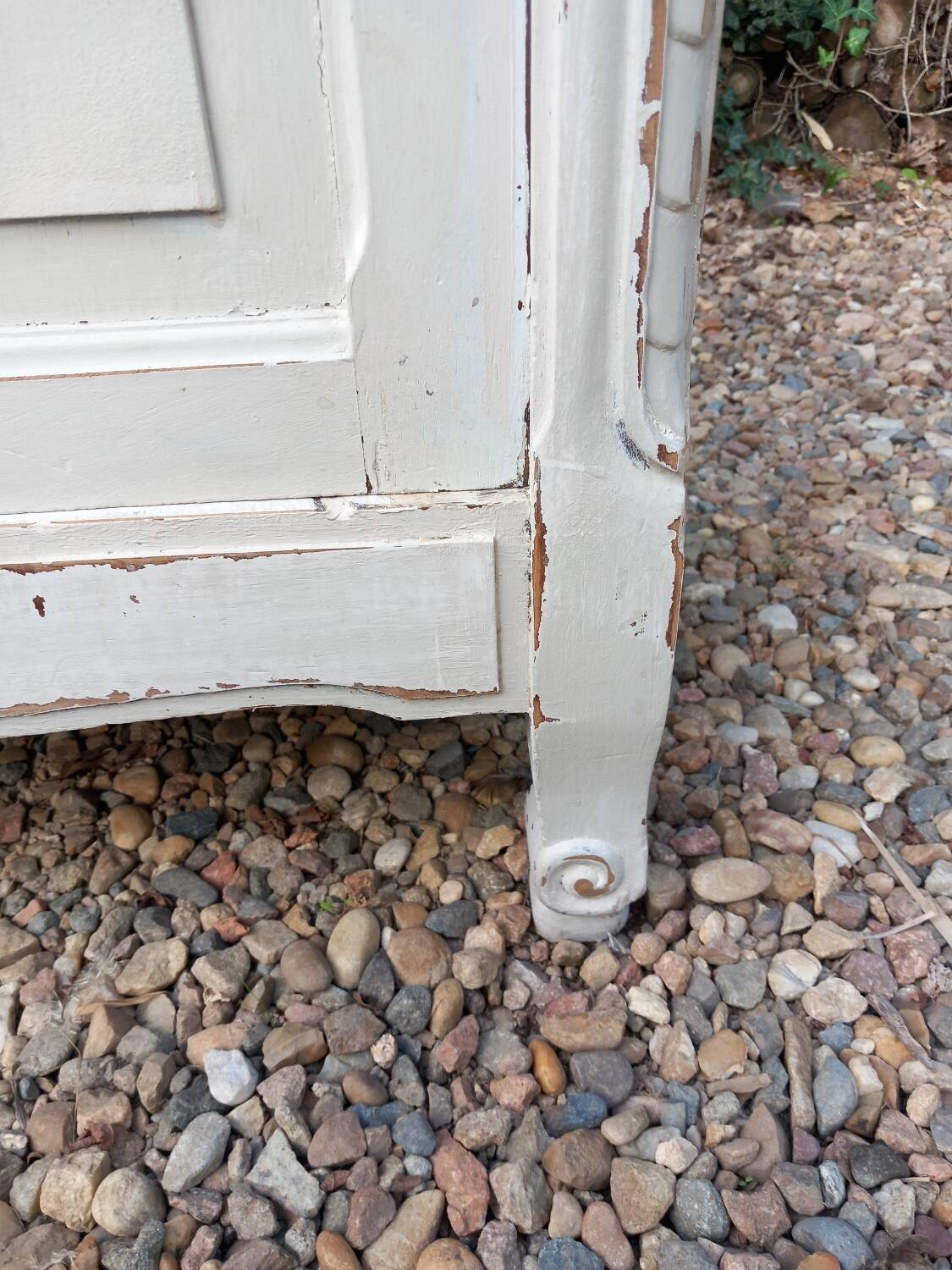 Old low sideboard in solid wood