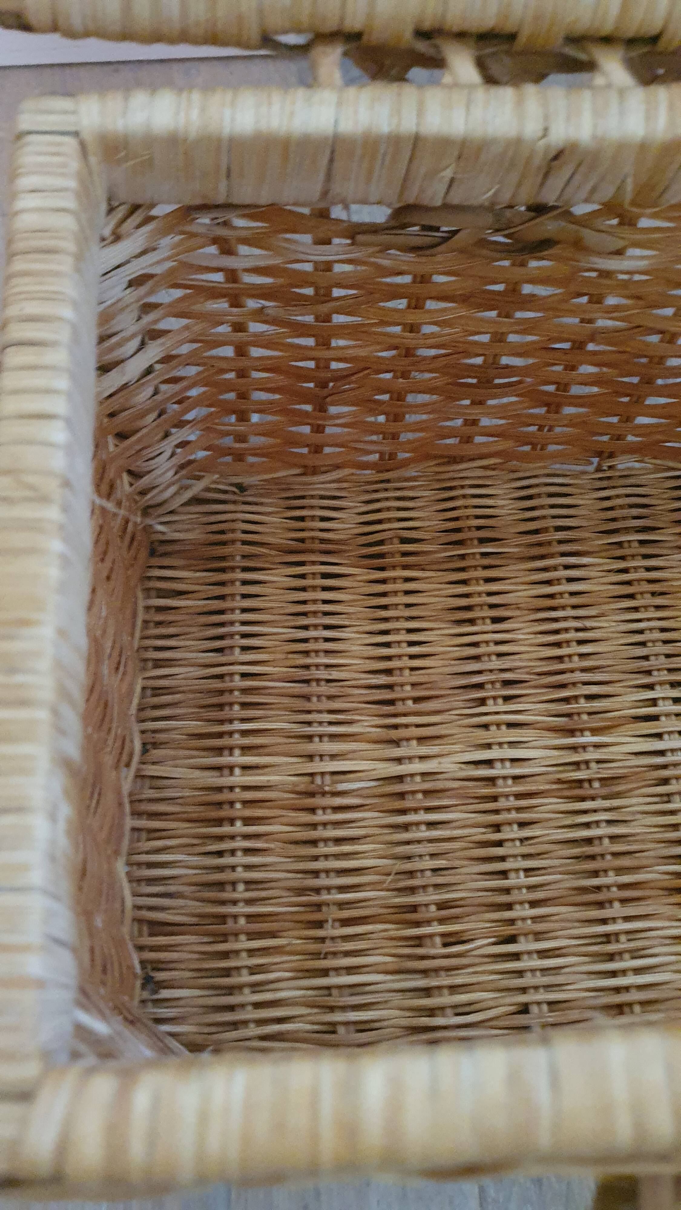 Vintage rattan and wicker picnic case - LPR22065