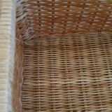 Vintage rattan and wicker picnic case - LPR22065