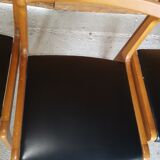 5 vintage black skai chairs