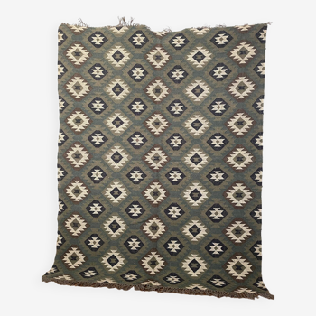 Tapis Kilim tissé à la main en jute et laine de 6 x 9 pieds, décoration intérieure, salon, sol, tapis traditionnel indien.