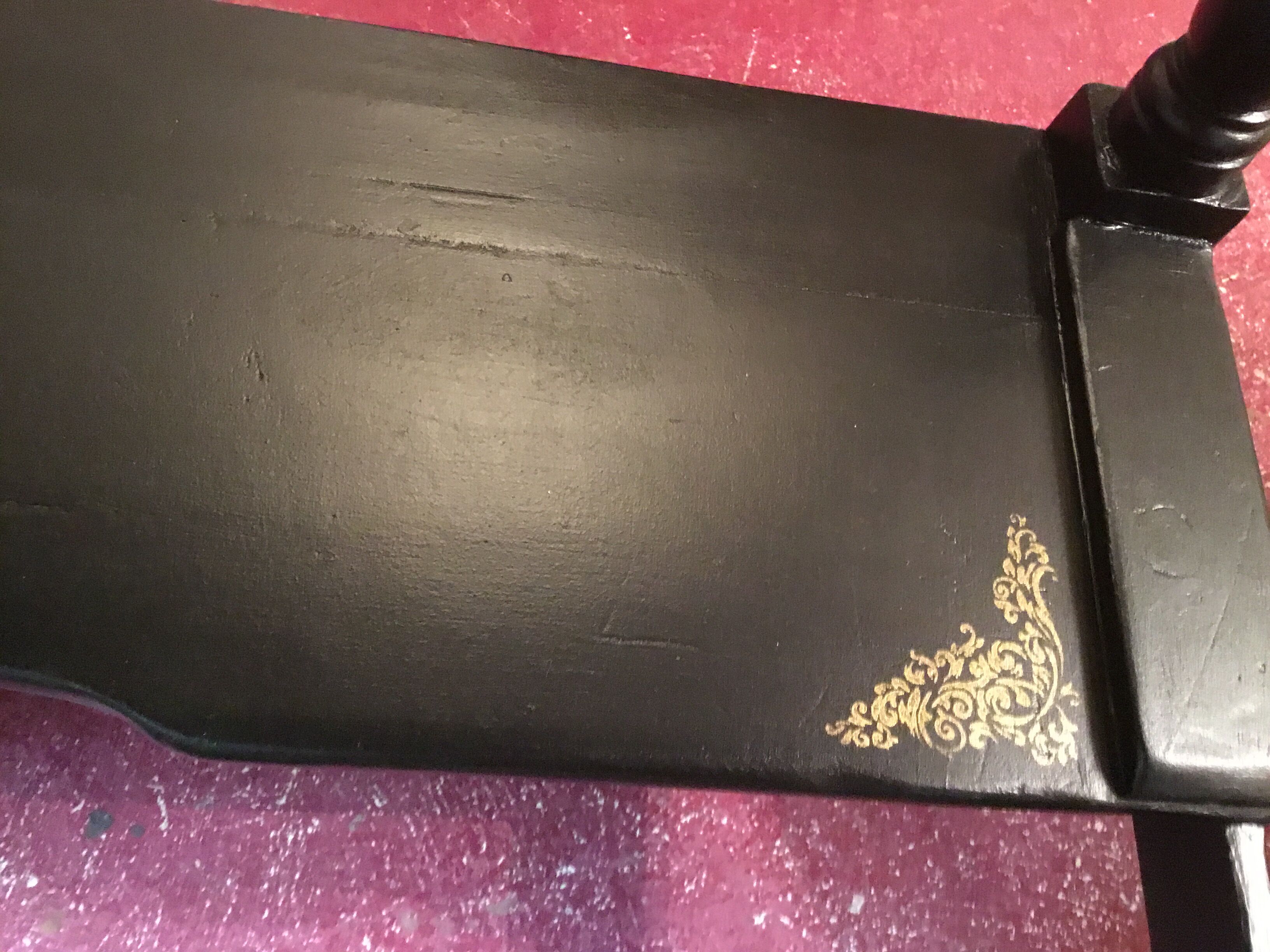 Hairdresser or toilet table in English pine, painted black