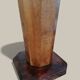 Art Deco floor ashtray in elm and rosewood.