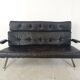 Vintage black leather and chrome sofa, 1970s