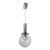 Vintage design pendant lamp globe in transparent glass