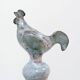 Three-light chandelier in glazed ceramic in the style of Jacques Pouchain.