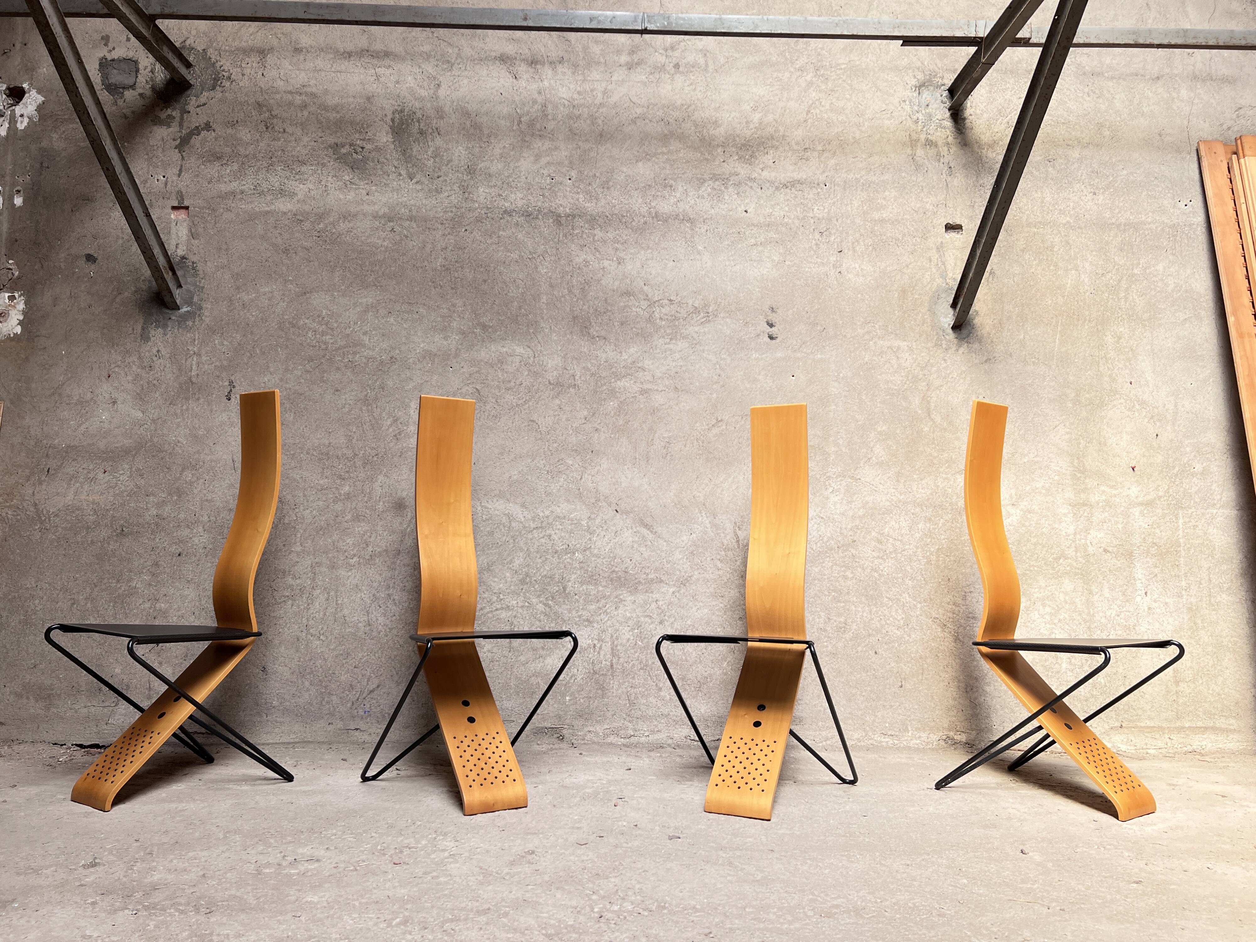 Series of 4 Chairs by Pietro Arosio for Airon 1980