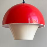 Scandinavian red & white vintage plastic hanging lamp