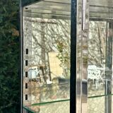 Art Deco period glass and chrome display case