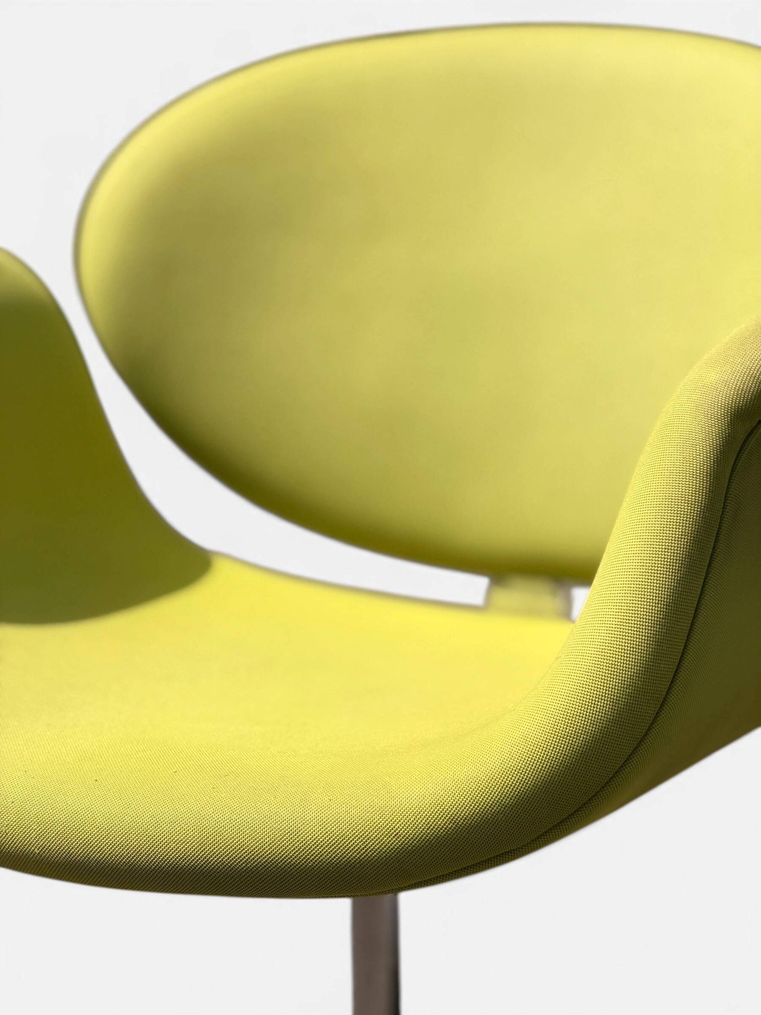 Little Tulip armchair by Pierre Paulin for Artifort in green fabric.