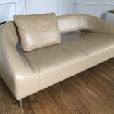 Léolux sofa in beige leather/cream new