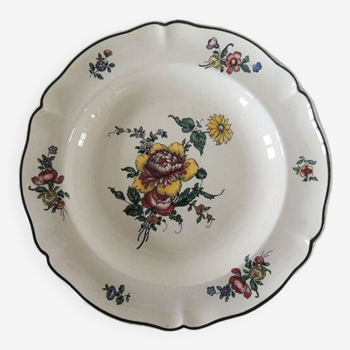 Grande Ancienne Assiette Creuse en Faïence Villeroy & Boch - 1562 - Pivoine