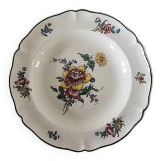 Grande Ancienne Assiette Creuse en Faïence Villeroy & Boch - 1562 - Pivoine