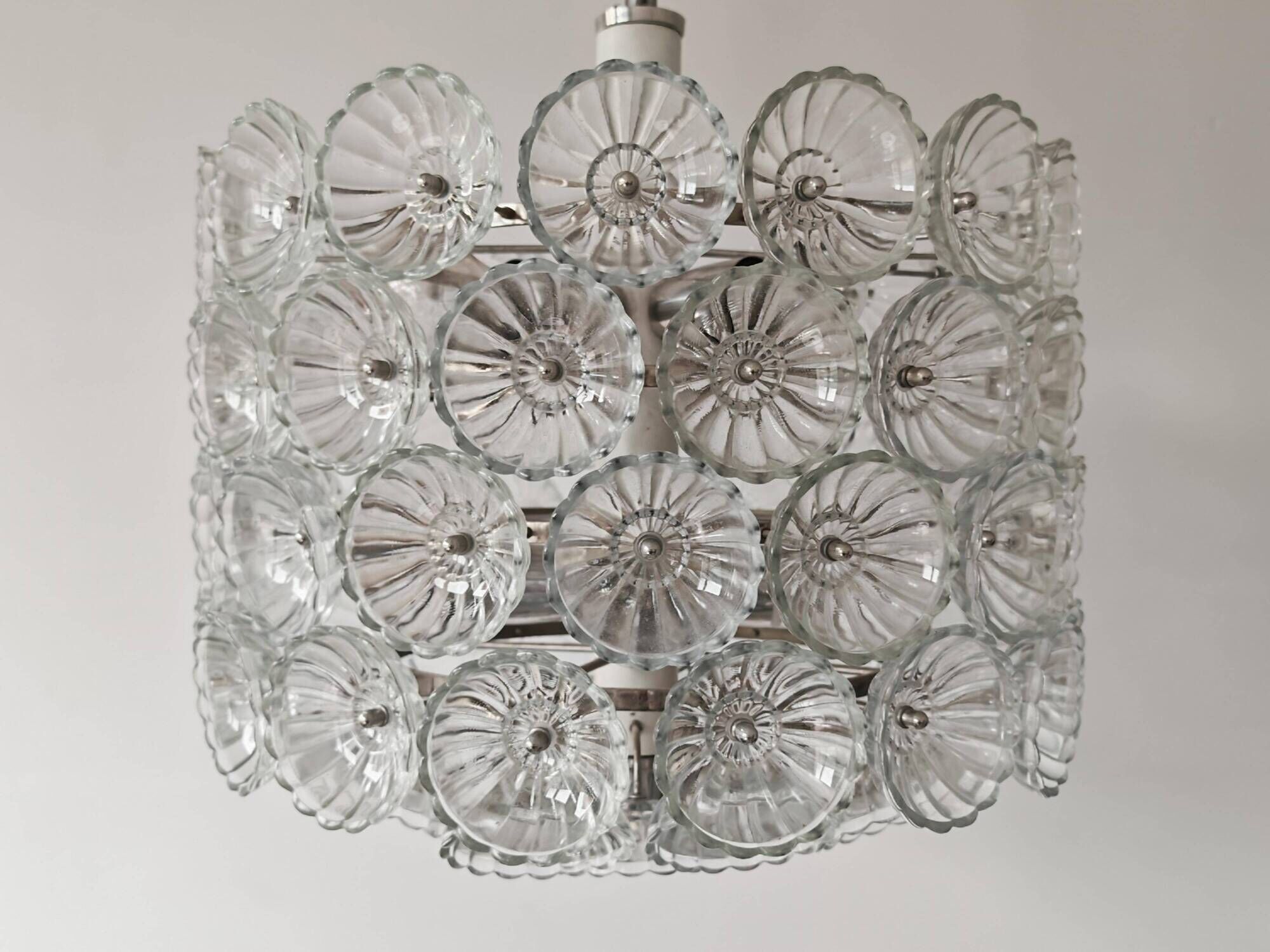 Large floral chandelier Mid Century Modern attributed to Emil Stejnar 1970s