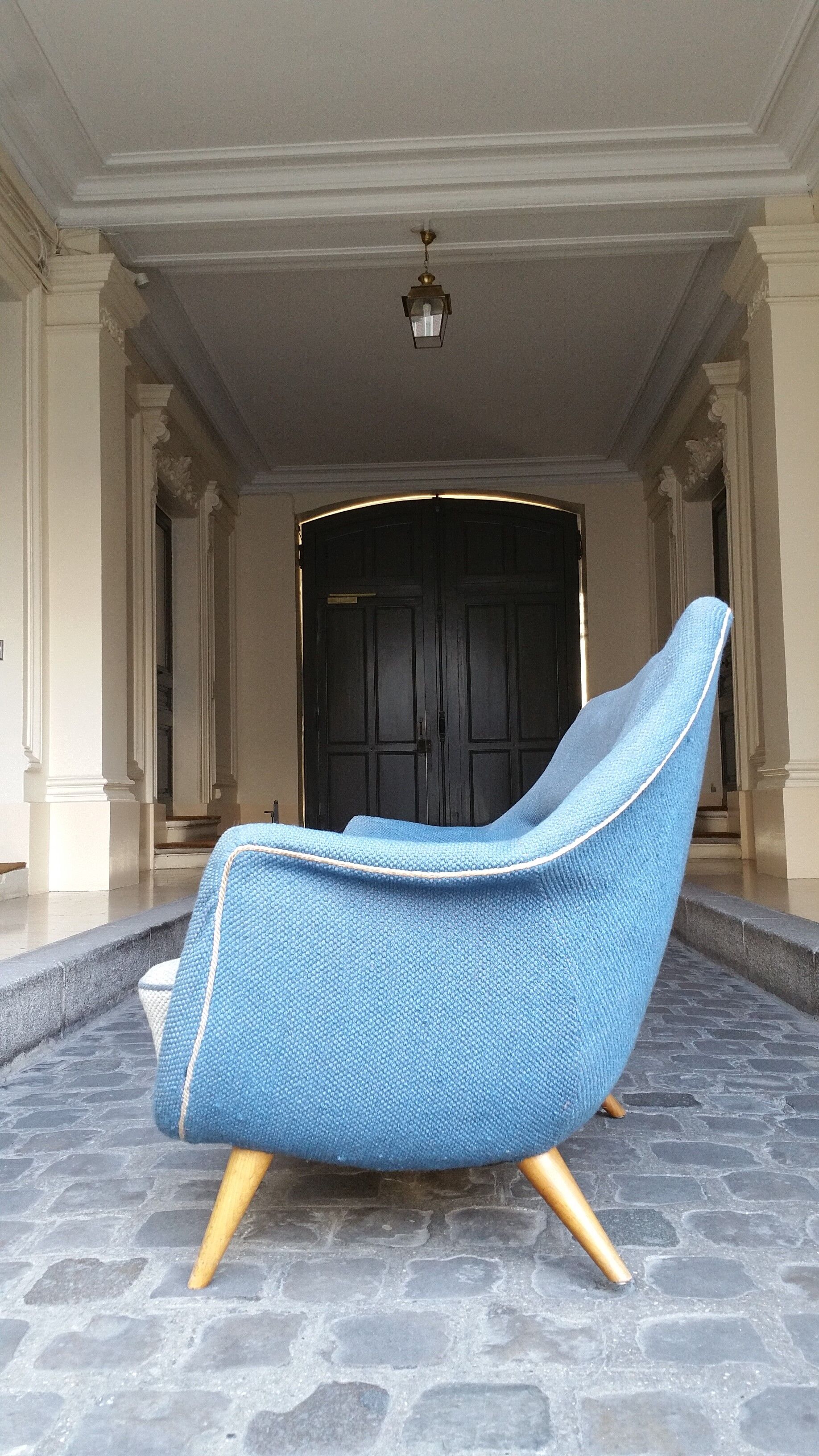 Sofa Sofa Arc curved EGG Scandinavian years 50-60