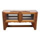 Art Deco sideboard top, low display cabinet in solid walnut and mirror, 1940.