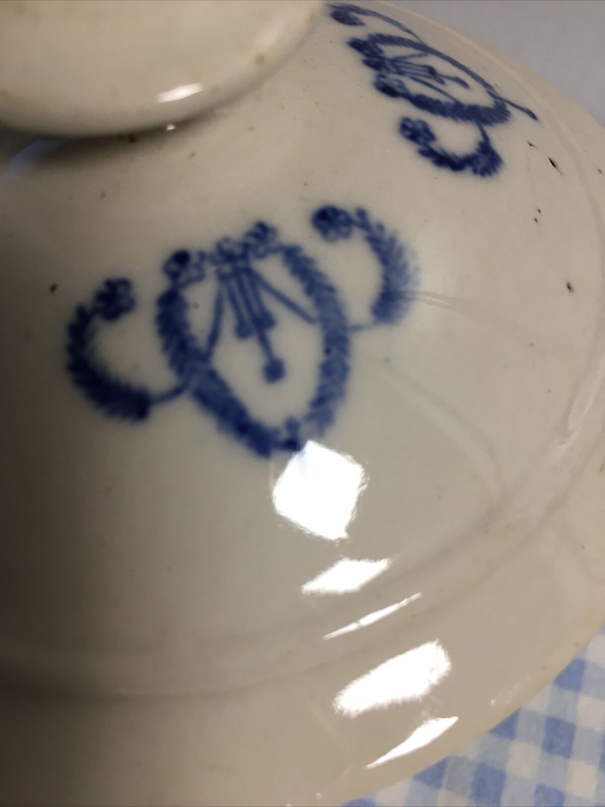 Candy pot covered sugar pot ceramic blue decorations enamelled sandstone
