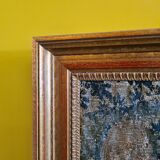 Tapestry, antique gobelin fragment man with dragons, XVIIIth century