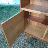 Glass bar veneered wood 50s compass