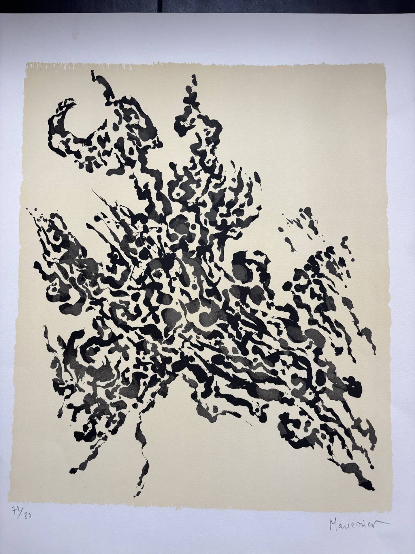 Original Abstract Lithograph by Alfred Manessier. School of Paris. 50