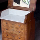 Classy dressing table in mahogany burl (19th century).