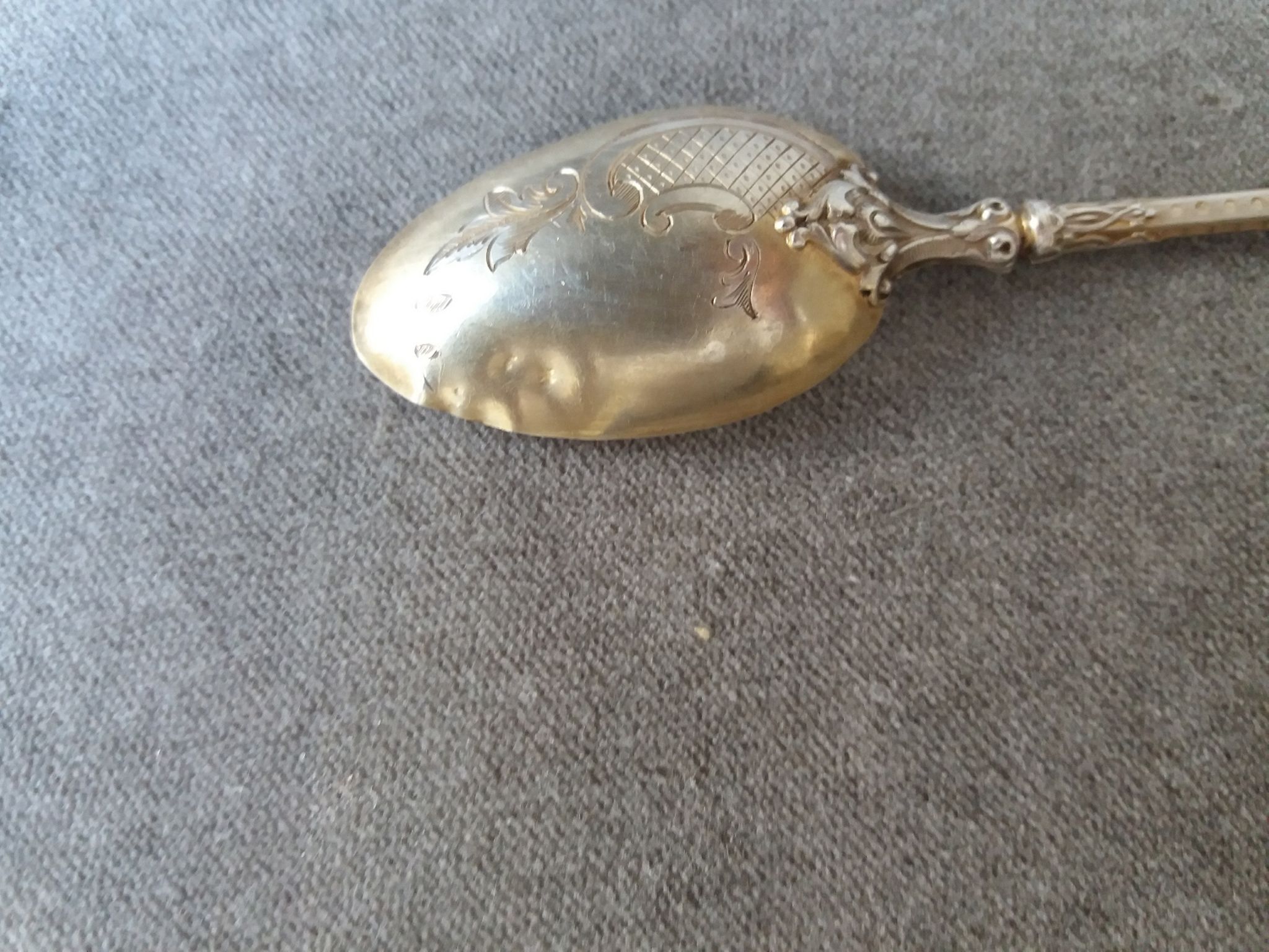 Series of 10 teaspoons in sterling silver vermilled in russian style