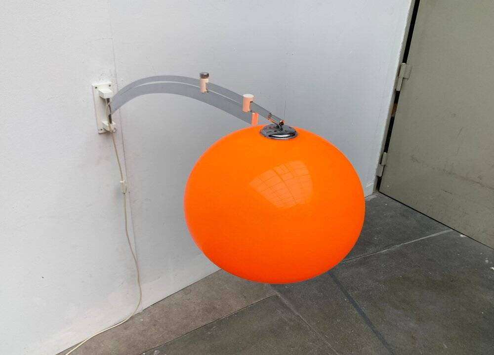 Mid-century space age extendable arc wall lamp, 1960s