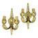 Pair of wall sconces with mask motifs in Empire style from the early 1900s - gilded bronze.