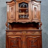 Louis XV Rocaille style two-part buffet in solid walnut circa 1880