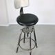 Vintage industrial metal & leather swivel bar stool