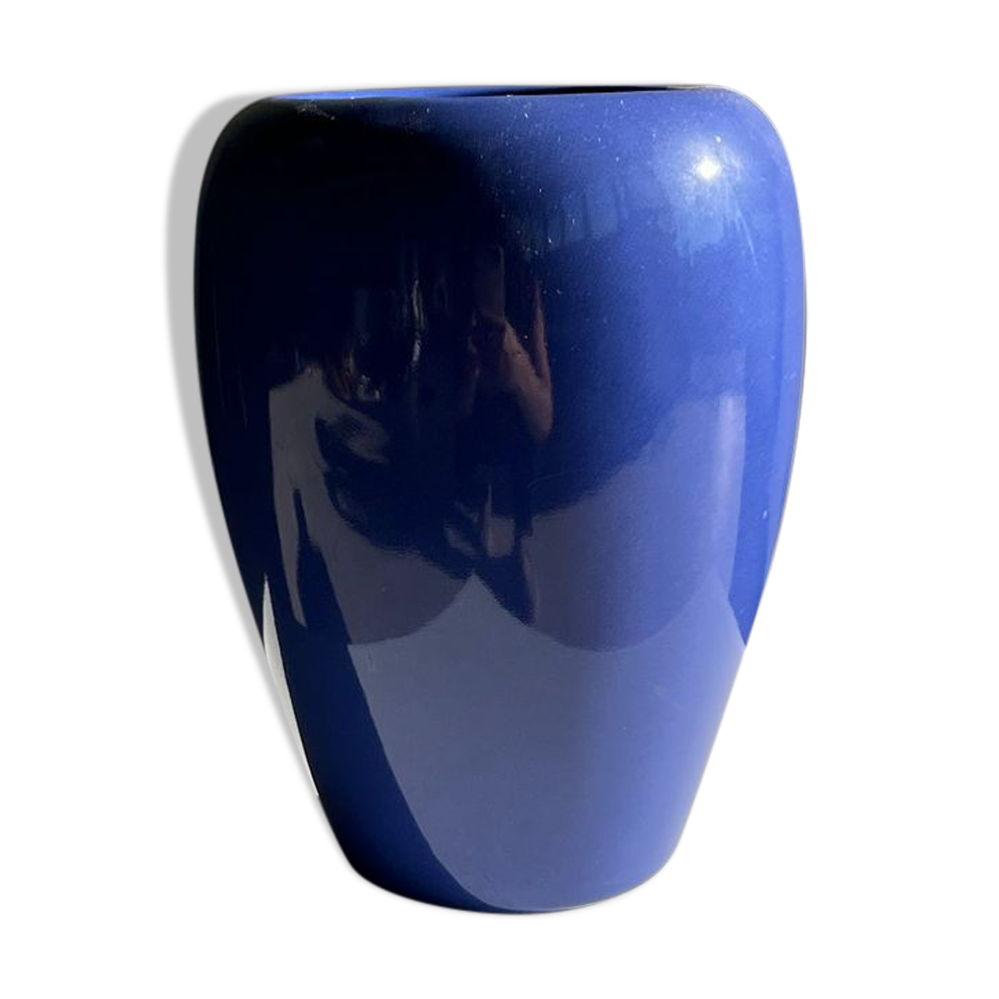 Vase moderne oblong bleu foncé / violet foncé H:19cm