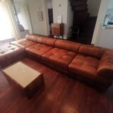 Canape modulaire DE SEDE DS88 cuir patchwork cognac
