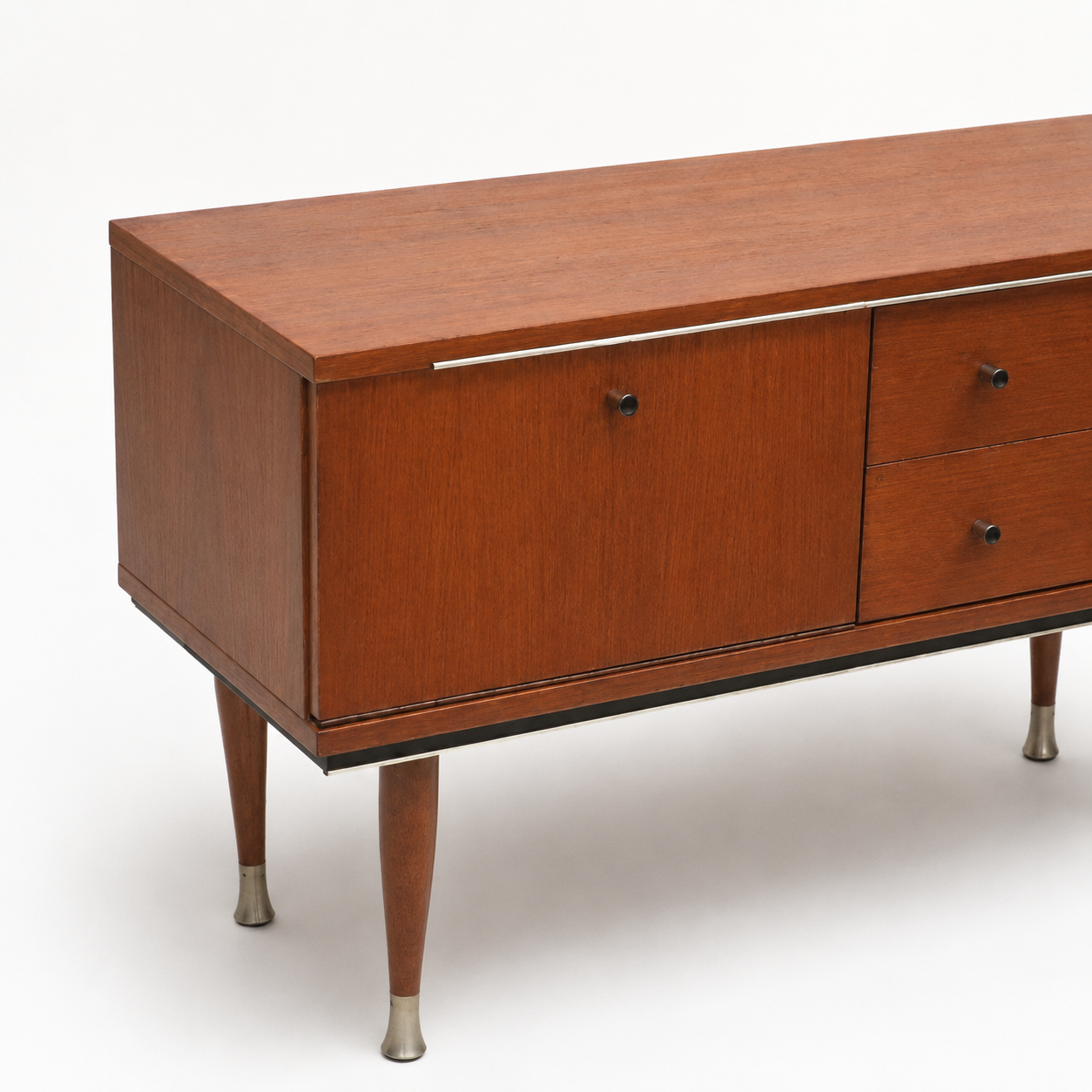 Vintage low teak sideboard 1960s