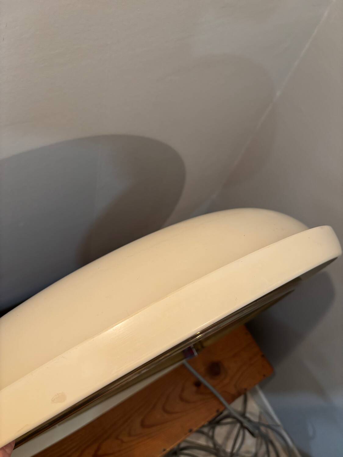 Large oval mirror, Space Age design, vintage from the 1970s.