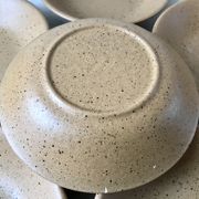 Lot de 6 assiettes creuses en grès mat années 70