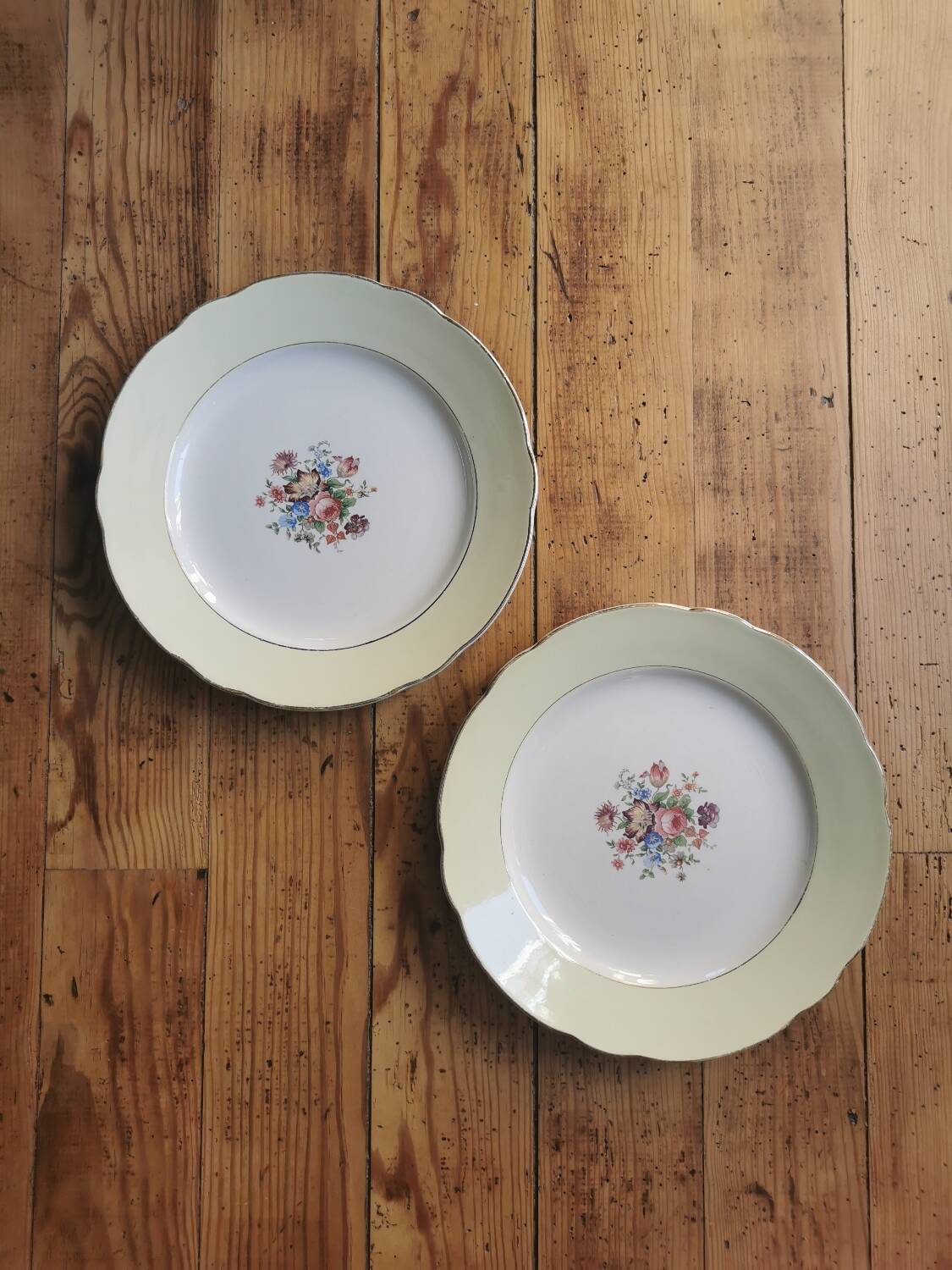Mismatched vintage dinner plates