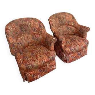 Paire de fauteuils crapaud époque napoléon III vers 1850