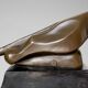 Large Art Deco bronze patinated Jaguar sculpture on an architectural base.