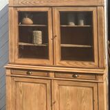 Antique 2-part sideboard in raw solid wood