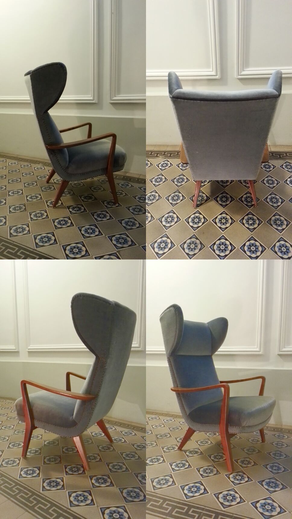 Fauteuil Bergere scandinave wing chair