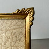 Vintage art deco style metal gold colored picture frame brass 14.5 cm x 11.5 cm convex glass