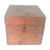 Square box made of raw wood