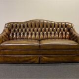 Vintage 3 seater leather chesterfield sofa