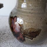 Carafe et pot en grès émaillé motifs herbier Le Rivet