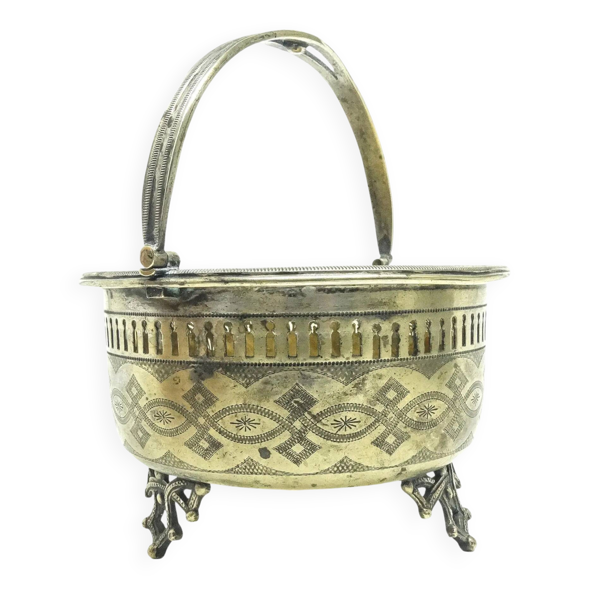 Eclectic sugar bowl, silver-plated brass, Germany, early 20th century