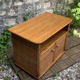 Oak rattan and woven wicker furniture 1980