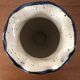Vase signed Vallauris handmade trendy decoration of Olivier yellow, cream and blue
