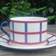 Ensemble de grande tasse et sa sous tasse en porcelaine de Creil & Montereau HBCM modèle Béarn