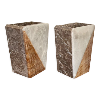 Pair of Art Deco marble bookends