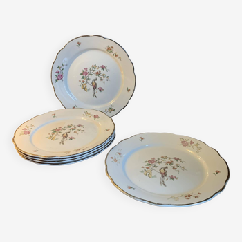 Lot de 6 assiettes plates Digoin Sarreguemines